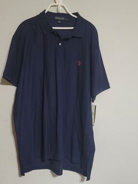 U.S. Polo Assn. Navy Polo with Red Embroidered Logo 2XL NWT Cotton